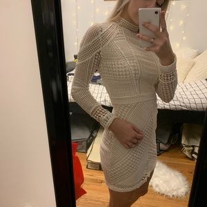 Missguided Long Sleeve White Dress
